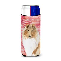 Picture of Carolines Treasures CK1756MUK Love a Rough Collie Michelob Ultra Hugger for Slim Cans