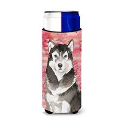 Picture of Carolines Treasures CK1761MUK Love a Alaskan Malamute Michelob Ultra Hugger for Slim Cans