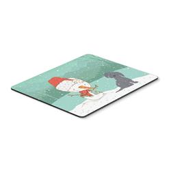 Black Maltese Snowman Christmas Mouse Pad, Hot Pad or Trivet