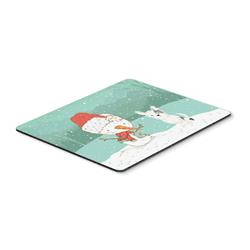 CK2095MP Black & White Terrier Snowman Christmas Mouse Pad, Hot Pad or Trivet