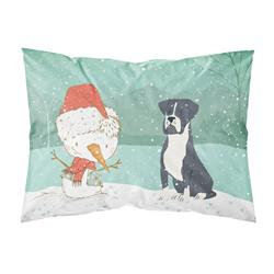 Black Boxer & Snowman Christmas Fabric Standard Pillowcase