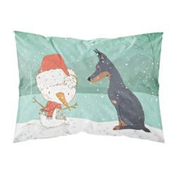 Doberman & Snowman Christmas Fabric Standard Pillowcase