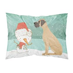 Fawn Natural Great Dane Snowman Christmas Fabric Standard Pillowcase