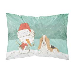 Basset Hound Snowman Christmas Fabric Standard Pillowcase