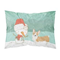 Pembroke Corgi Snowman Christmas Fabric Standard Pillowcase
