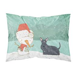 Scottish Terrier Snowman Christmas Fabric Standard Pillowcase