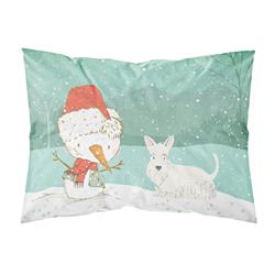 Wheaten Scottish Terrier Snowman Christmas Fabric Standard Pillowcase