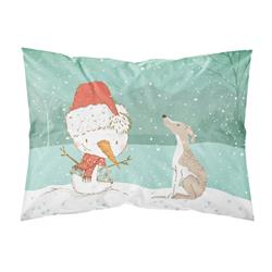 Whippet Snowman Christmas Fabric Standard Pillowcase