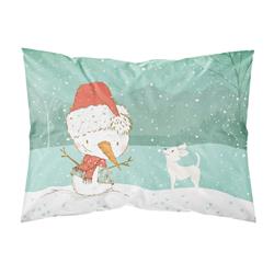 White Chihuahua Snowman Christmas Fabric Standard Pillowcase