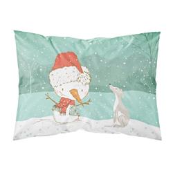 Italian Greyhound Snowman Christmas Fabric Standard Pillowcase