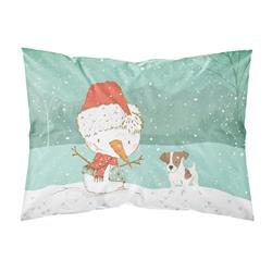 Jack Russell Terrier No.2 Snowman Christmas Fabric Standard Pillowcase