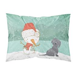 Black Maltese Snowman Christmas Fabric Standard Pillowcase