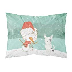 Black & White Terrier Snowman Christmas Fabric Standard Pillowcase