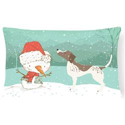German Shorthair Snowman Christmas Canvas Fabric Decorative Pillow