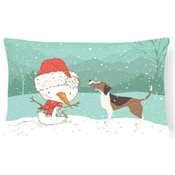Beagle Snowman Christmas Canvas Fabric Decorative Pillow