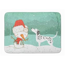CK2037RUG Dalmatian & Snowman Christmas Machine Washable Memory Foam Mat