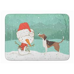 CK2052RUG Beagle Snowman Christmas Machine Washable Memory Foam Mat