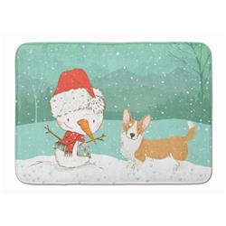 Cardigan Corgi Snowman Christmas Machine Washable Memory Foam Mat
