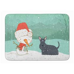 CK2068RUG Scottish Terrier Snowman Christmas Machine Washable Memory Foam Mat