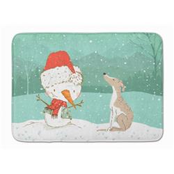 Whippet Snowman Christmas Machine Washable Memory Foam Mat