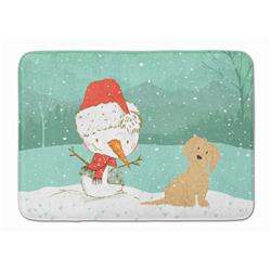 CK2093RUG Brown Maltese Snowman Christmas Machine Washable Memory Foam Mat