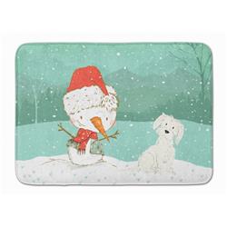 CK2094RUG Maltese Snowman Christmas Machine Washable Memory Foam Mat