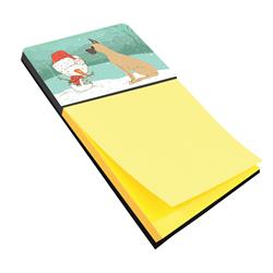 CK2041SN Cropped Fawn Great Dane Snowman Christmas Sticky Note Holder