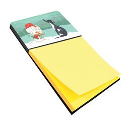 CK2044SN Black Greyhound Snowman Christmas Sticky Note Holder