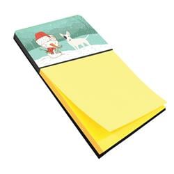 CK2059SN White Spot Bull Terrier Snowman Christmas Sticky Note Holder