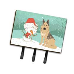 German Shepherd & Snowman Christmas Leash or Key Holder