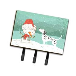 CK2037TH68 Dalmatian & Snowman Christmas Leash or Key Holder