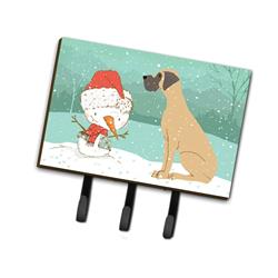 Fawn Natural Great Dane Snowman Christmas Leash or Key Holder