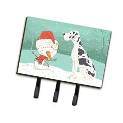 Harlequin Great Dane Snowman Christmas Leash or Key Holder