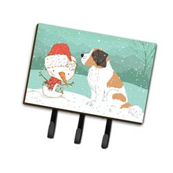 Saint Bernard Snowman Christmas Leash or Key Holder