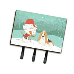 Basset Hound Snowman Christmas Leash or Key Holder