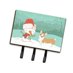 Pembroke Corgi Snowman Christmas Leash or Key Holder