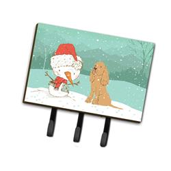 Tan Spaniel Snowman Christmas Leash or Key Holder