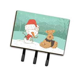 CK2078TH68 Airedale Terrier Snowman Christmas Leash or Key Holder