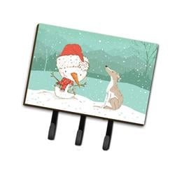 Whippet Snowman Christmas Leash or Key Holder