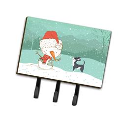 Black Chihuahua Snowman Christmas Leash or Key Holder