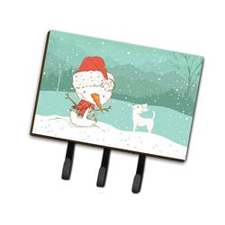 White Chihuahua Snowman Christmas Leash or Key Holder