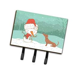 Red Dachshund Snowman Christmas Leash or Key Holder