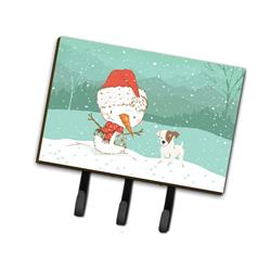 Jack Russell Terrier Snowman Christmas Leash or Key Holder