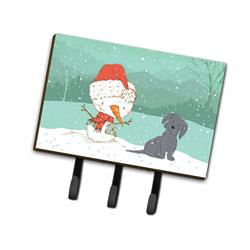 CK2092TH68 Black Maltese Snowman Christmas Leash or Key Holder