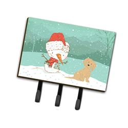 CK2093TH68 Brown Maltese Snowman Christmas Leash or Key Holder