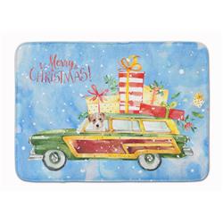 CK2467RUG Merry Christmas Jack Russell Terrier Machine Washable Memory Foam Mat