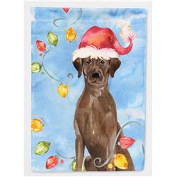 Christmas Lights Chocolate Labrador Retriever Flag Canvas House Size
