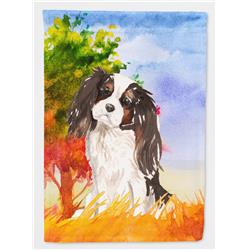 CK1931CHF Fall Tricolor Cavalier Spaniel Flag Canvas House Size