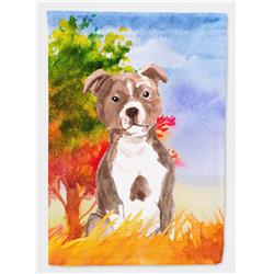 Fall Red Staffordshire Bull Terrier Flag Canvas House Size