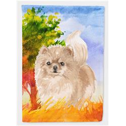 Fall Pomeranian Flag Canvas House Size